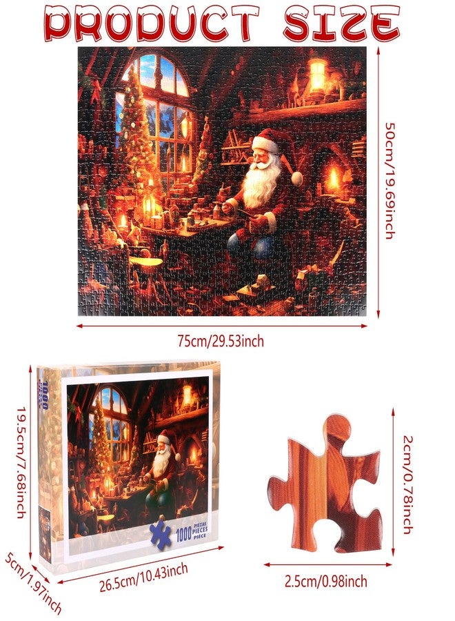 لوفر أحجية الصور المقطوعة لعيد الميلاد من LOAVER للكبار، 1000 قطعة، سانتا كلوز، شكل غير منتظم، أحجية عيد الميلاد التحدية، هدية مثالية لحفلات عيد الميلاد، أحجية مشاهد، ألعاب العطلات - Image 2